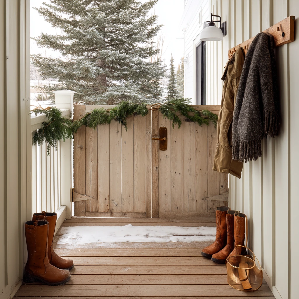 Seasonal Gate with Holiday Greenery