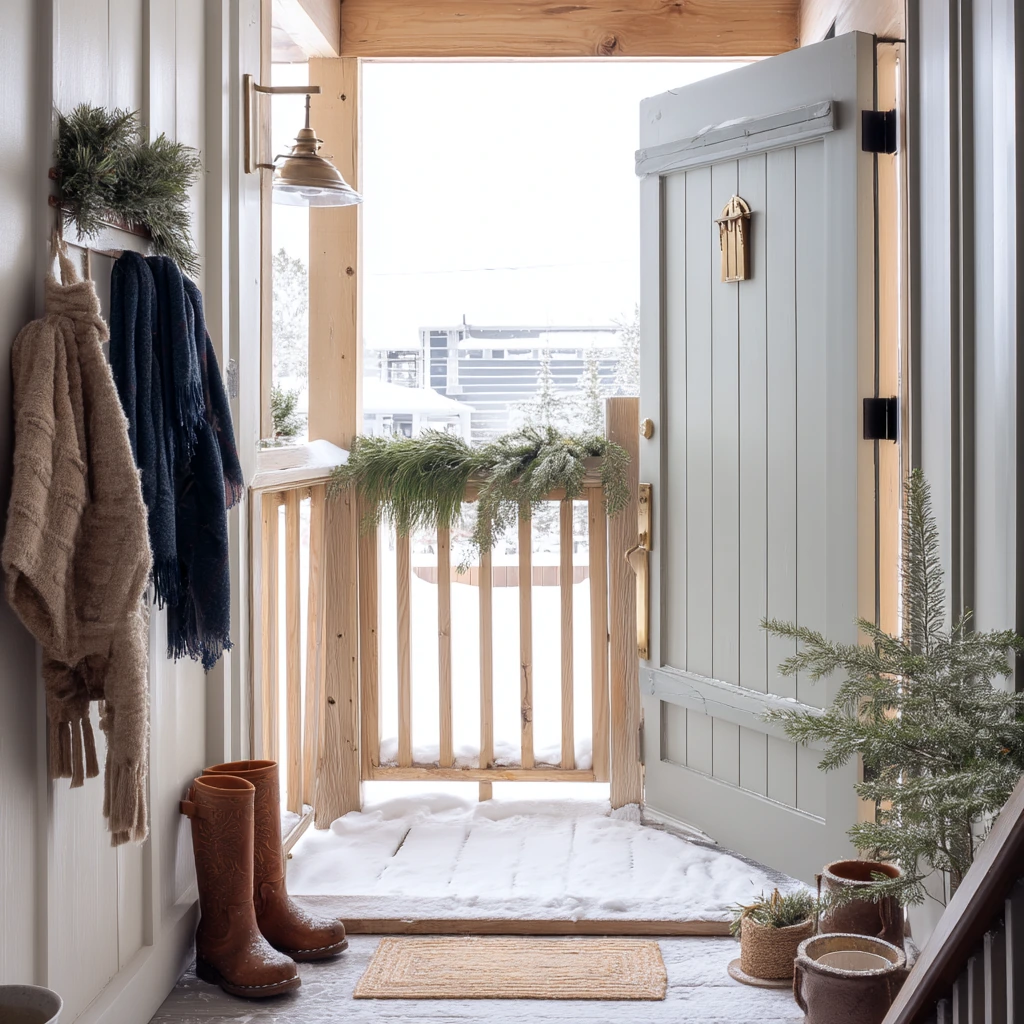 Seasonal Gate with Holiday Greenery