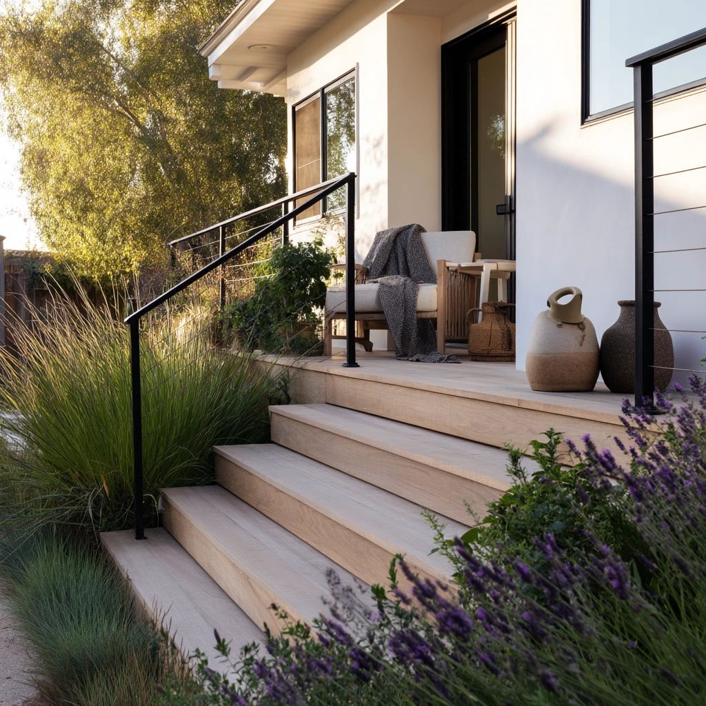 Modern Ranch Steps with Native Planting