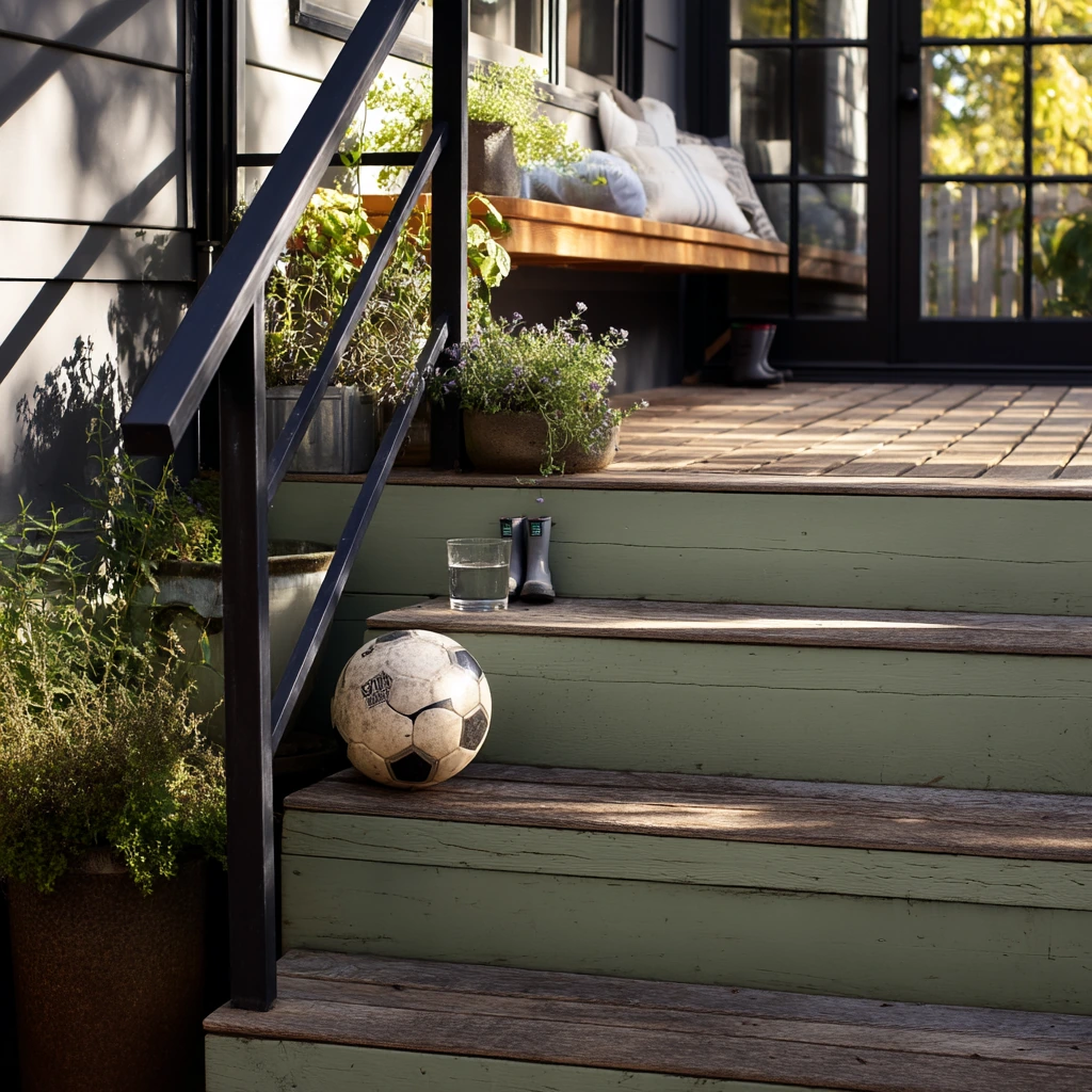 Family-Friendly Painted Deck Steps