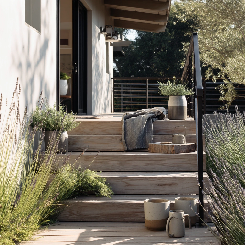 Modern Ranch Steps with Native Planting