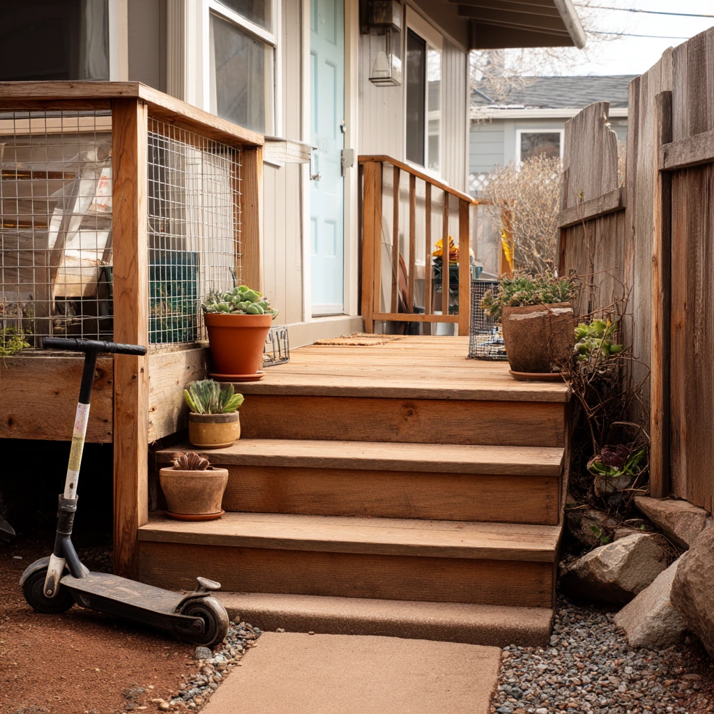 Budget-Friendly Gravel and Timber Steps