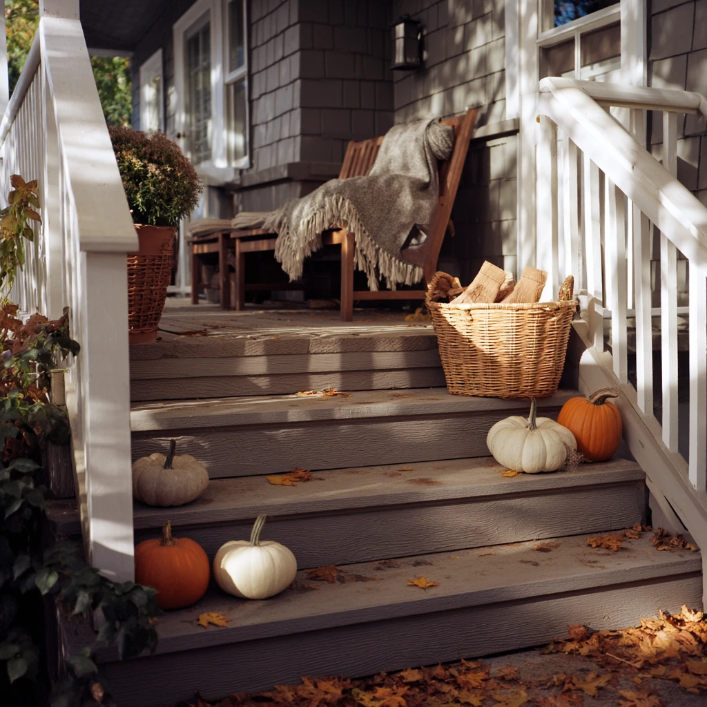 Seasonal Fall Deck Steps Entry