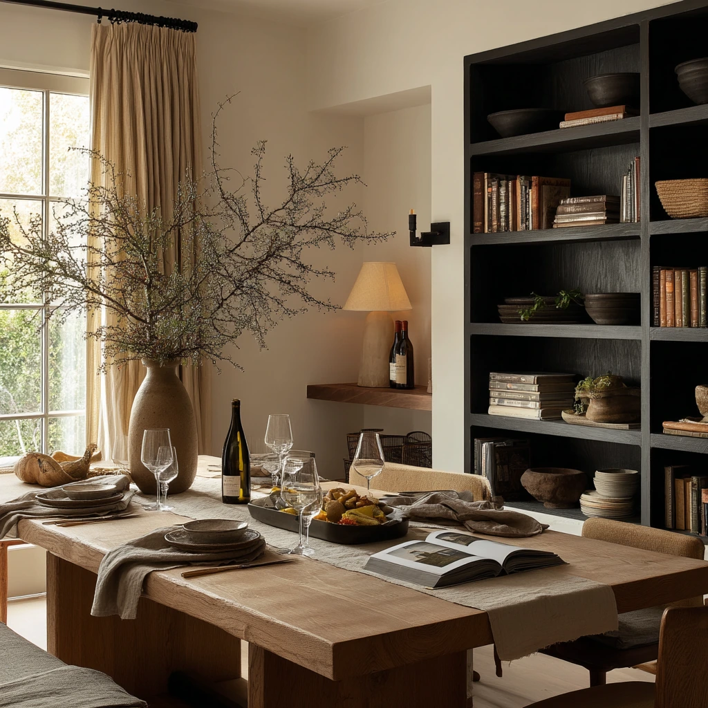 Modern Organic Hutch Styling for Entertaining