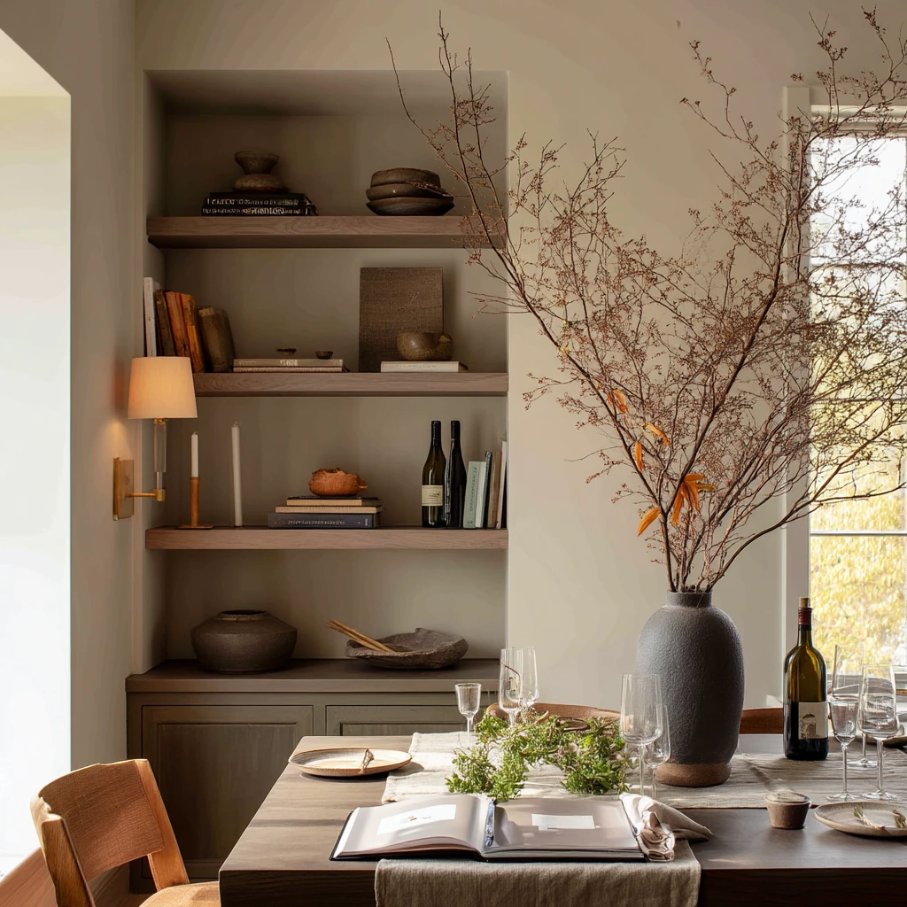 Modern Organic Hutch Styling for Entertaining
