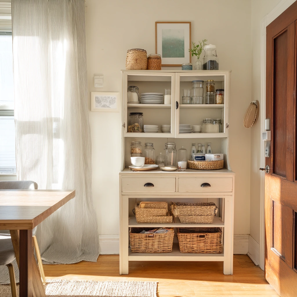 Renter-Friendly Hutch Styling Without Built-Ins