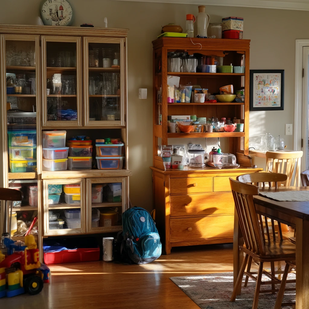 Open Shelves and Hutch Storage for a Busy Household