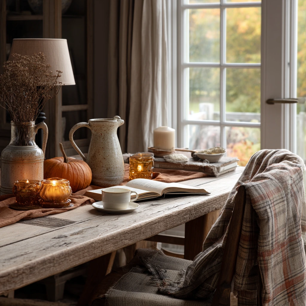 Seasonal Fall Table with Warm Layers