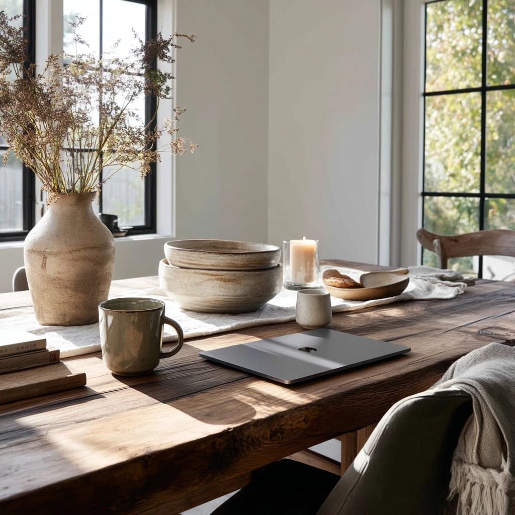 Modern Rustic Table with Everyday Texture