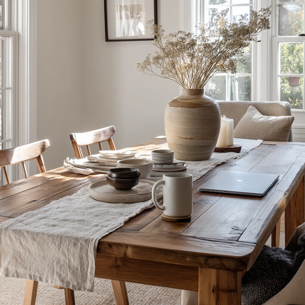 Modern Rustic Table with Everyday Texture