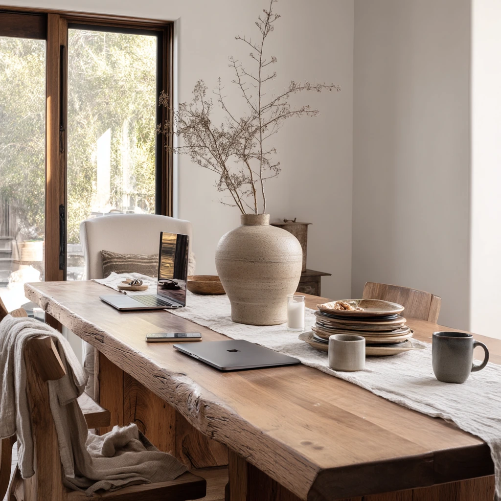 Modern Rustic Table with Everyday Texture
