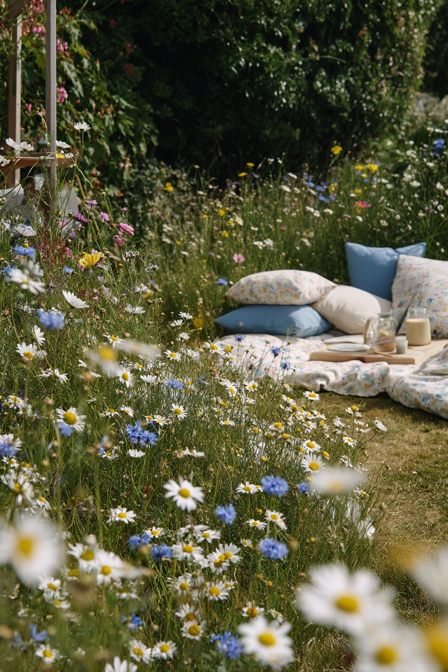 Wildflower Meadow Lawn for Weekend Hosting