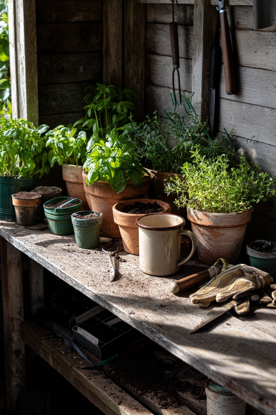 Potting Bench and Herb Patch Corner