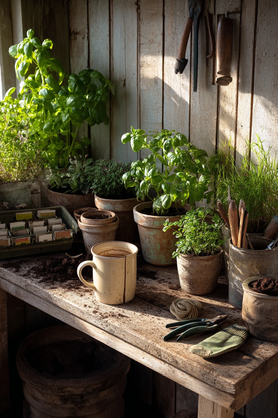 Potting Bench and Herb Patch Corner