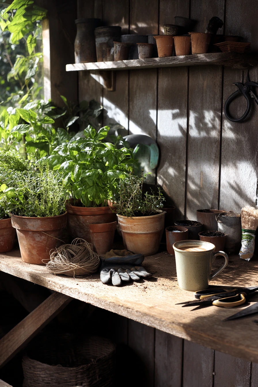 Potting Bench and Herb Patch Corner