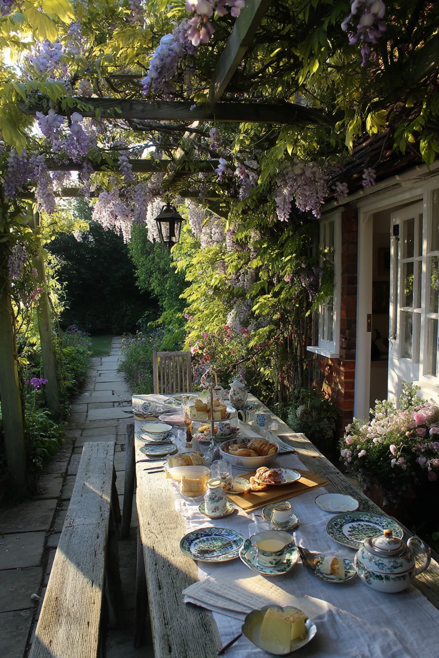 Tea-Time Pergola with Climbers