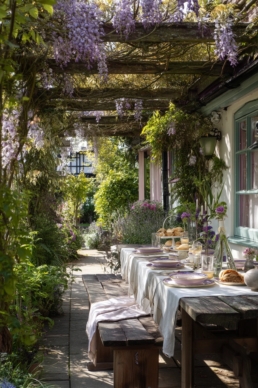 Tea-Time Pergola with Climbers