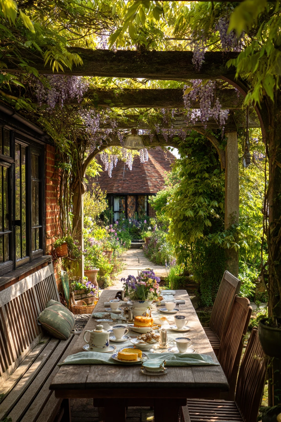 Tea-Time Pergola with Climbers