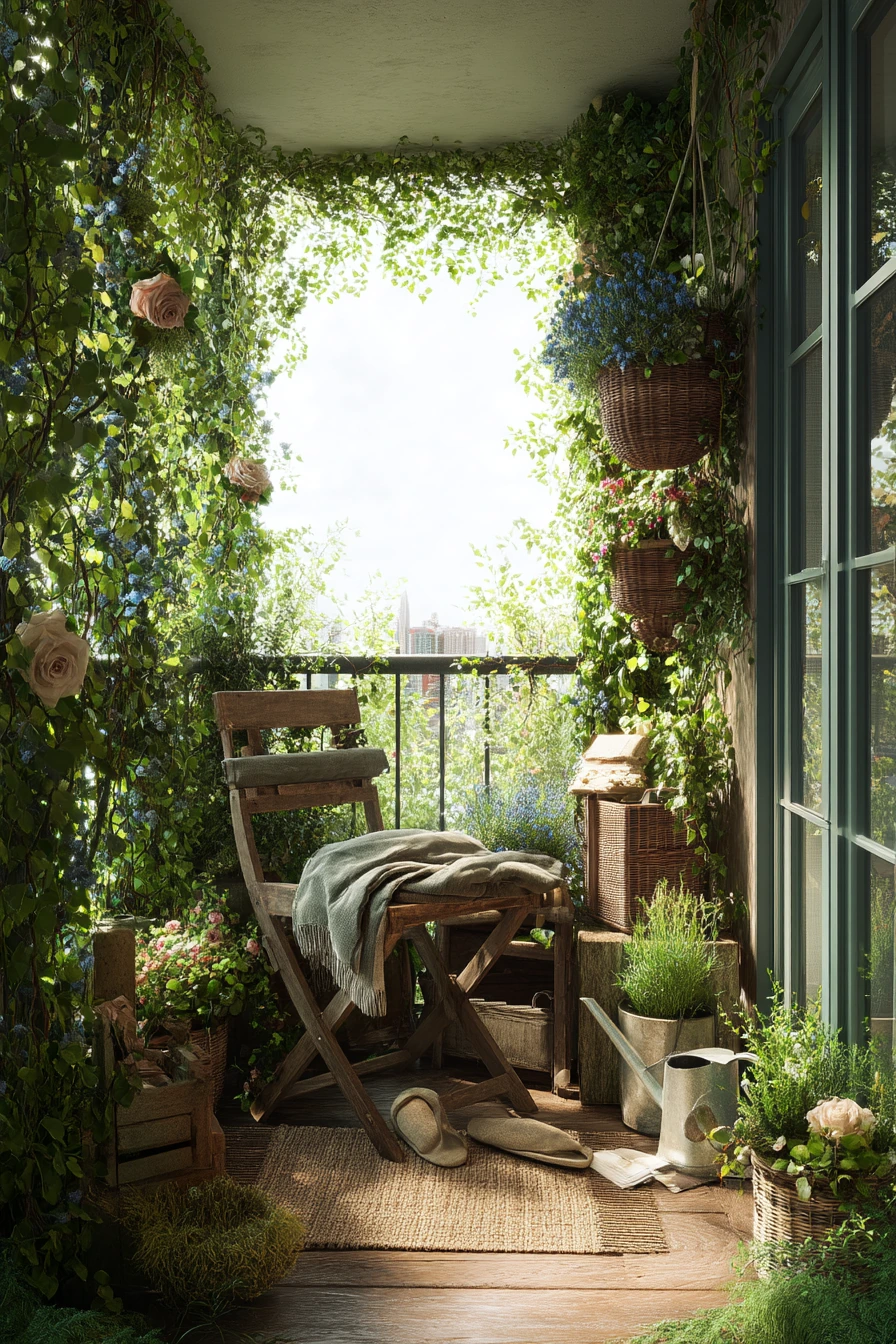 Small Balcony English Garden Escape