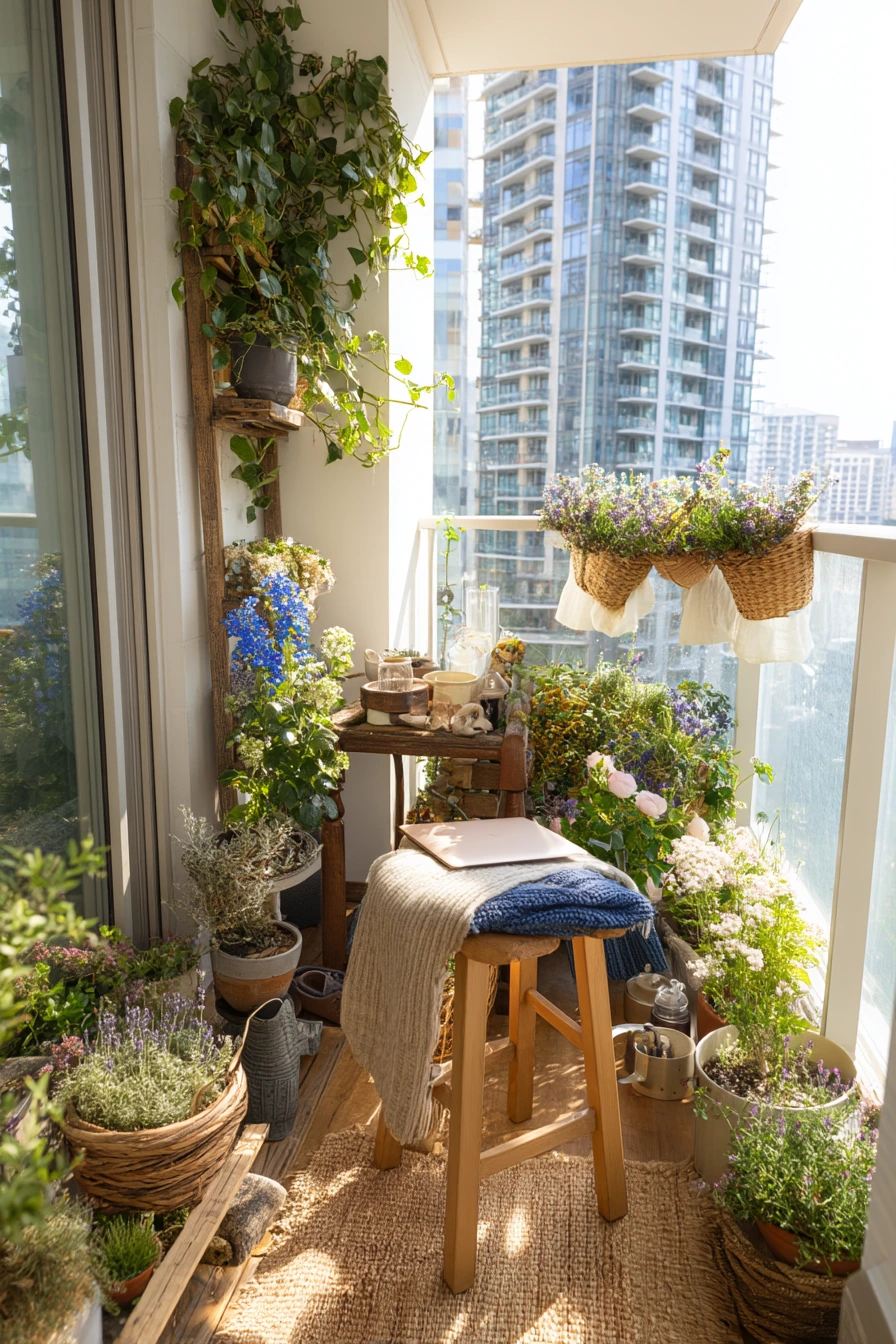 Small Balcony English Garden Escape