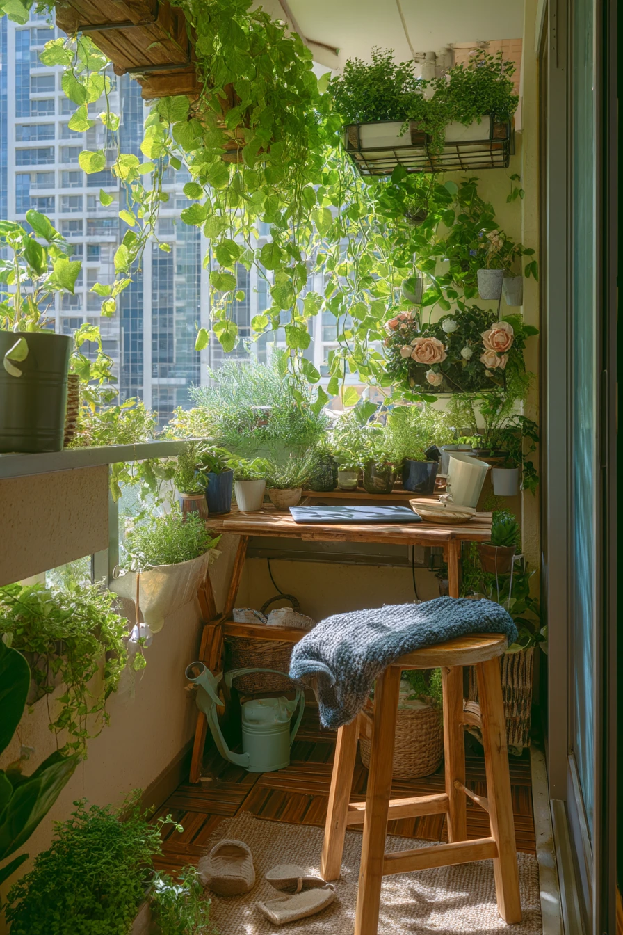 Small Balcony English Garden Escape