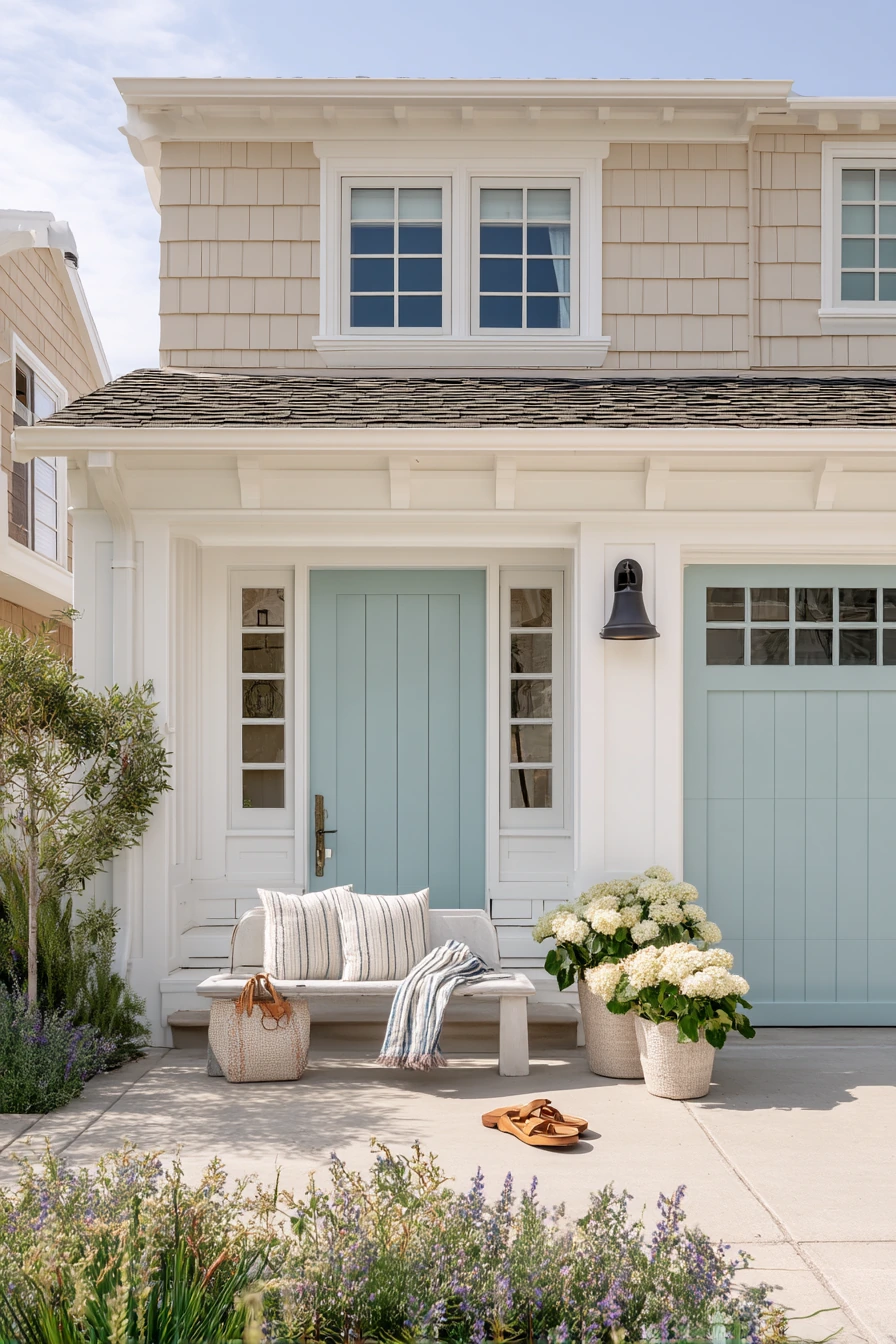Coastal Garage Trim with Breezy Neutrals