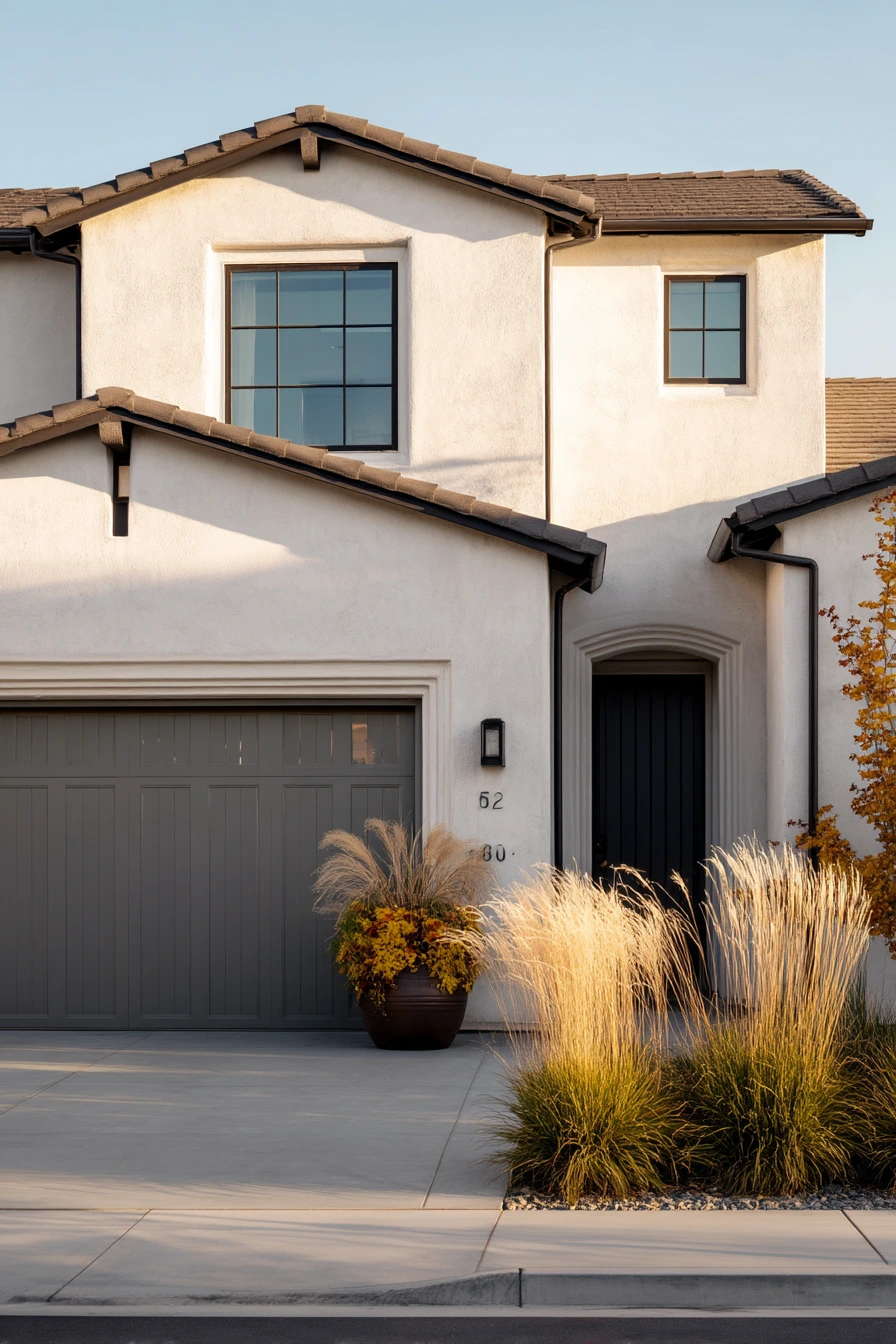 New Build Garage with Sculptural Trim Lines
