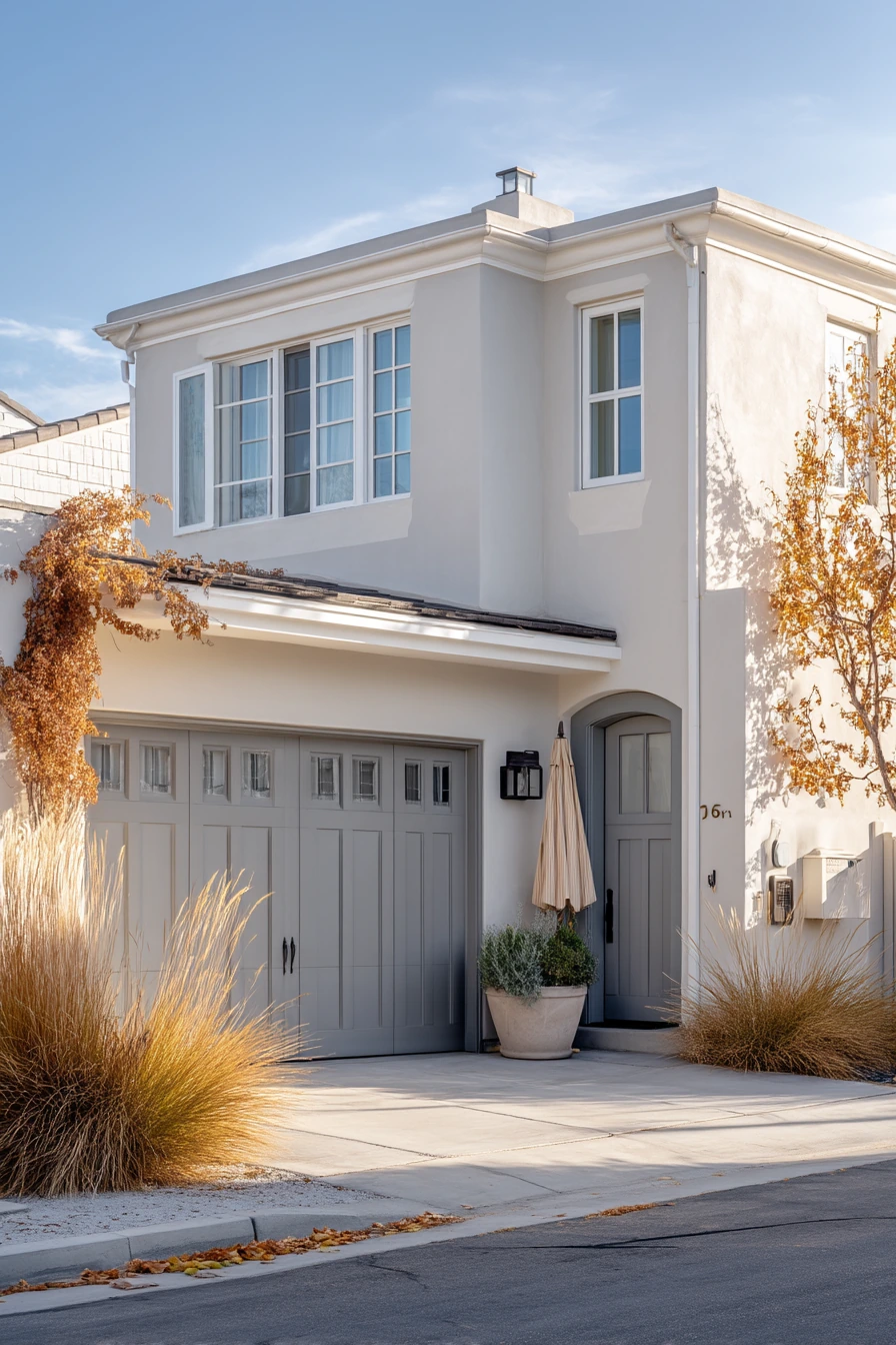 New Build Garage with Sculptural Trim Lines