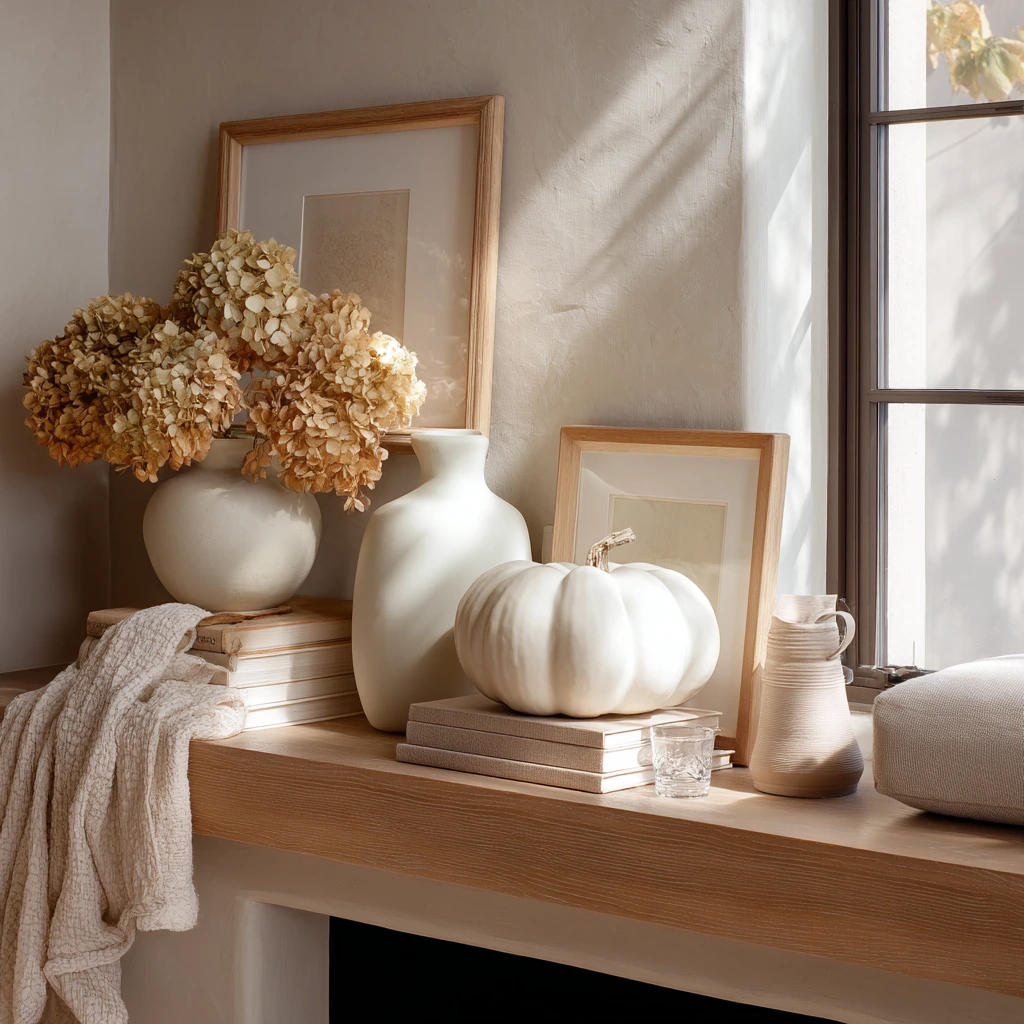 Neutral Mantel for a Calm Modern Home