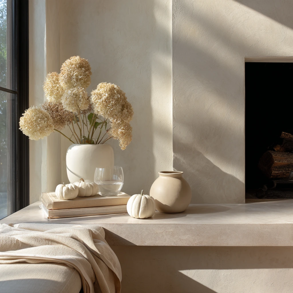 Neutral Mantel for a Calm Modern Home