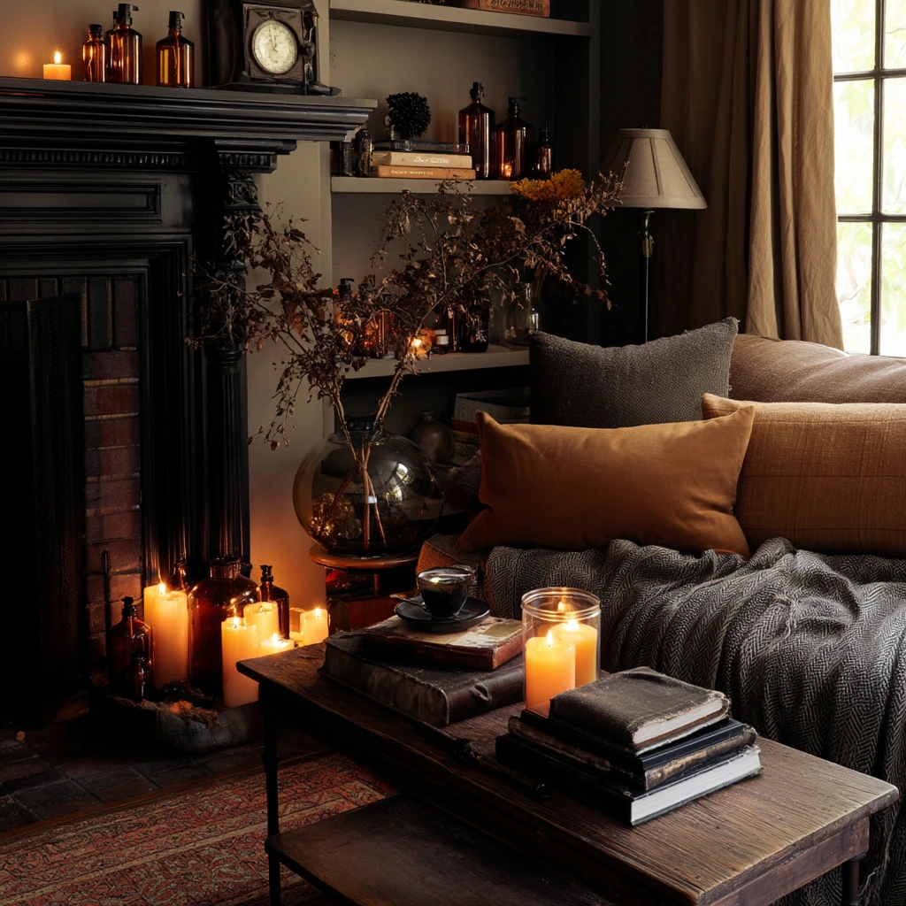 Moody Mantel by the Evening Lamp