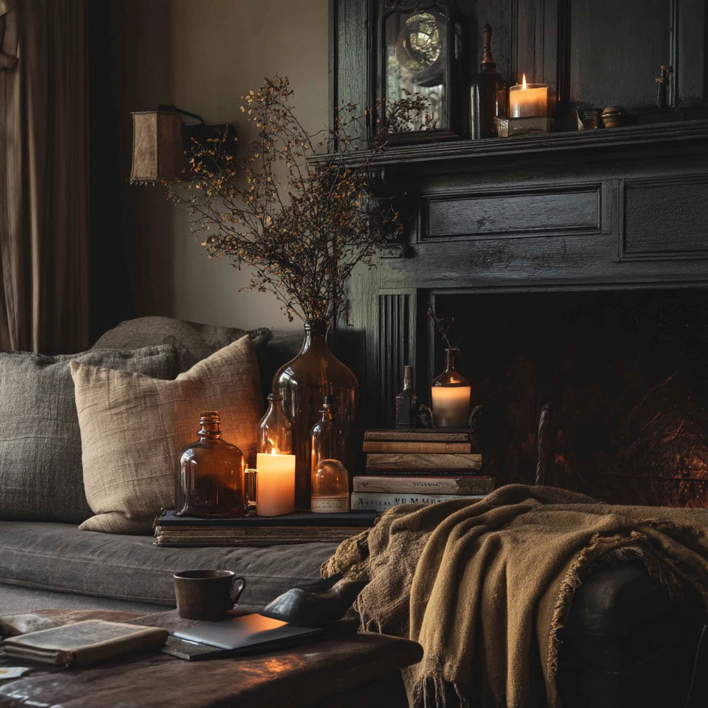 Moody Mantel by the Evening Lamp