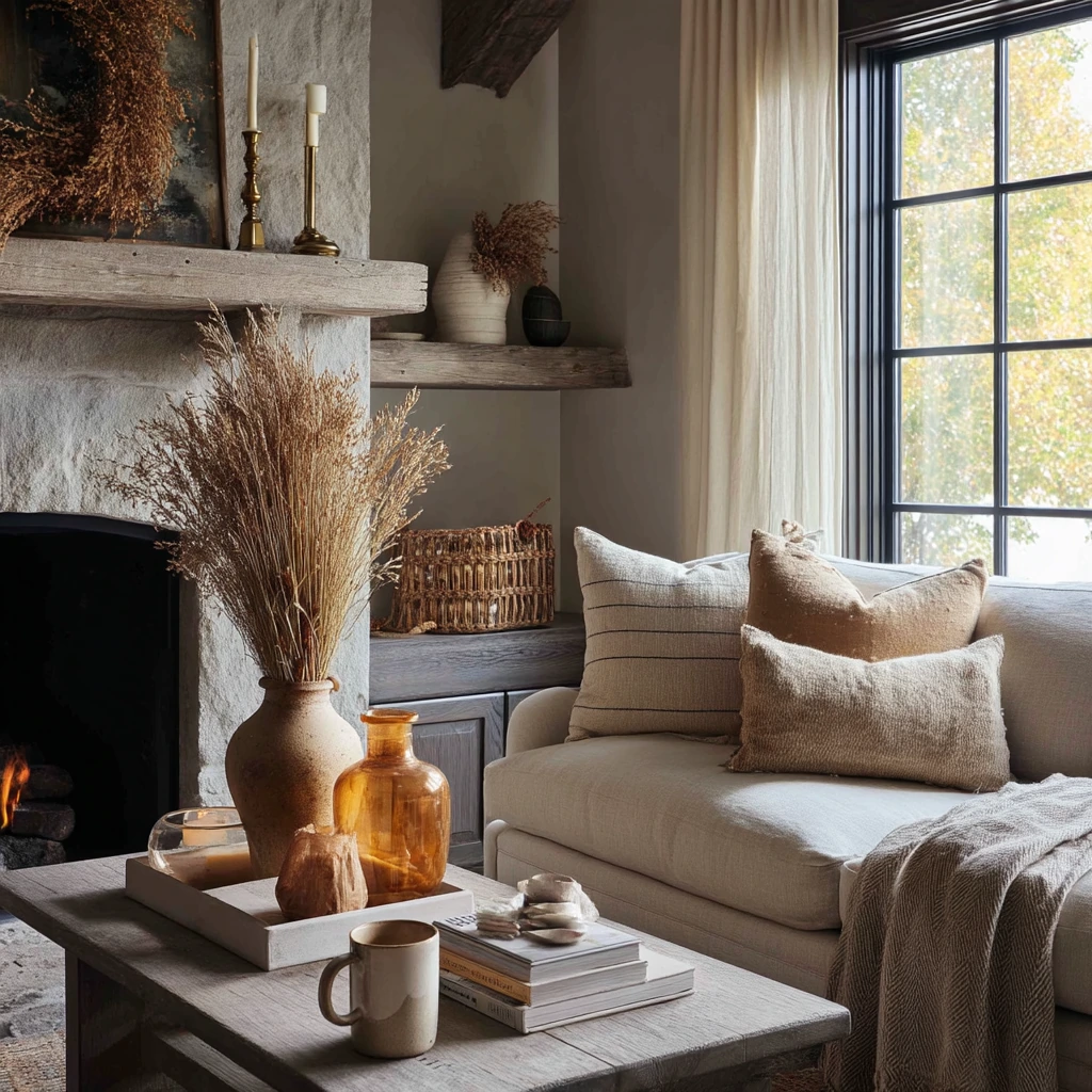 Family Room Mantel with Kids at Home