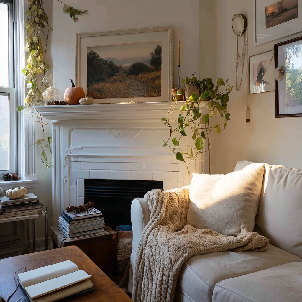 Small Apartment Mantel in a Cozy Rental