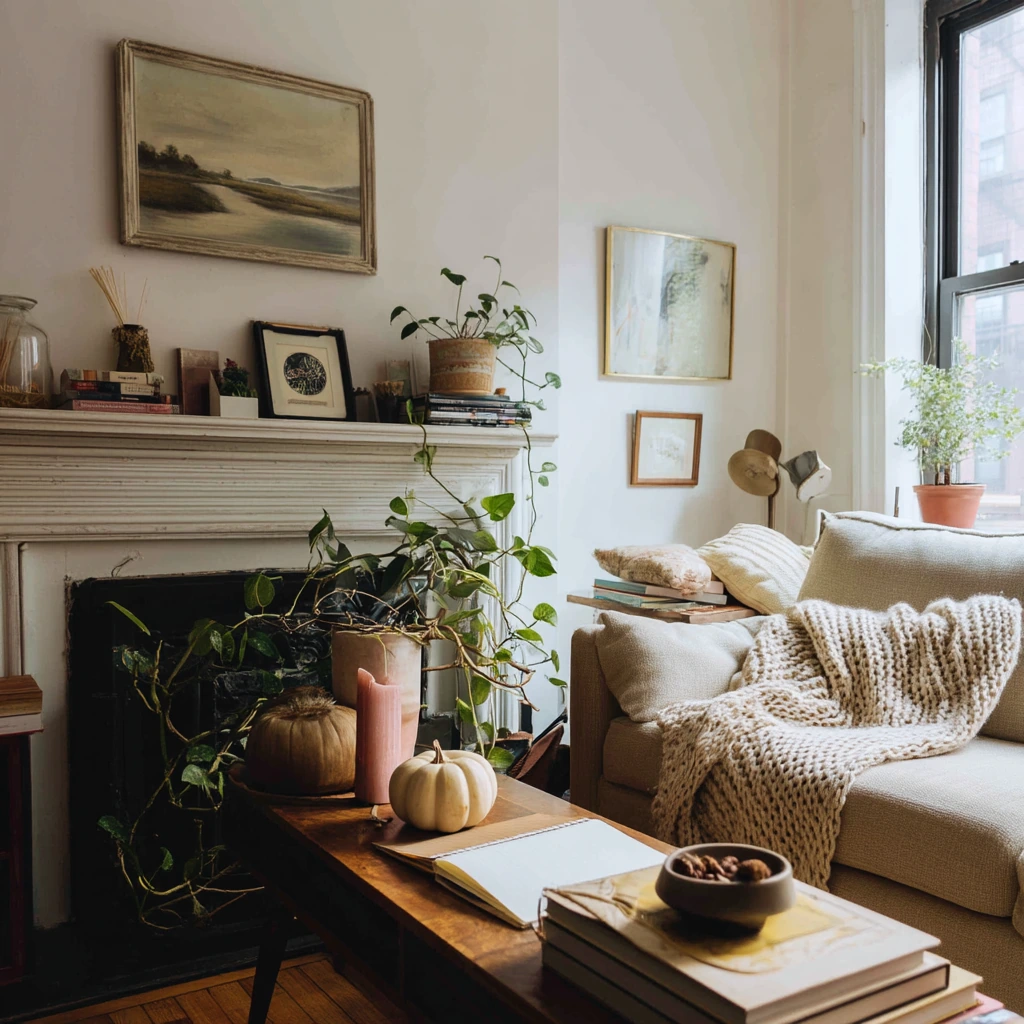 Small Apartment Mantel in a Cozy Rental