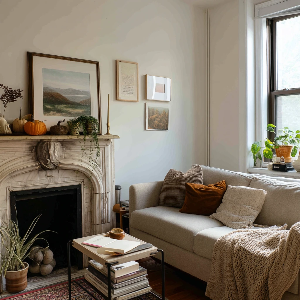 Small Apartment Mantel in a Cozy Rental