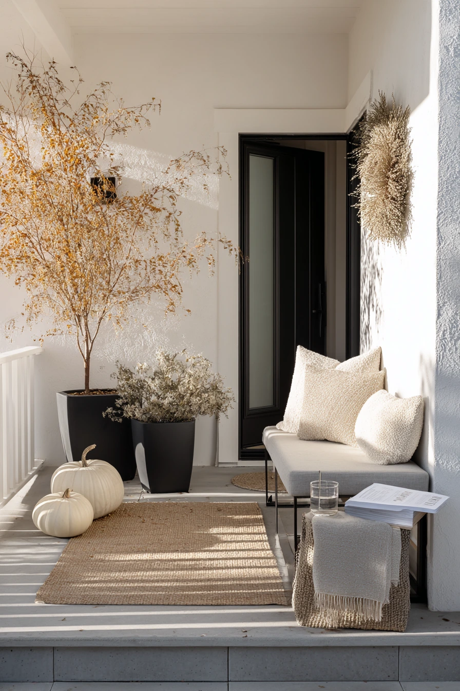 Neutral Fall Porch with Textural Calm