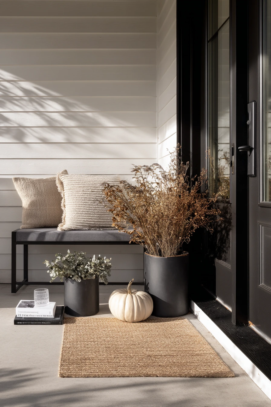 Neutral Fall Porch with Textural Calm