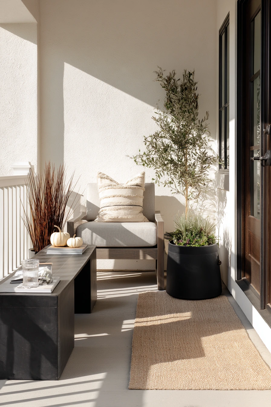 Neutral Fall Porch with Textural Calm