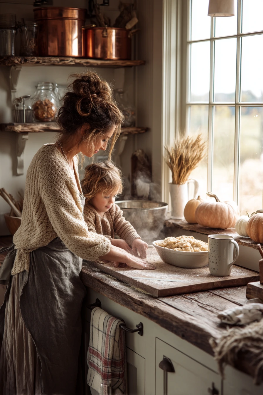 4. Seasonal Fall Farmhouse Kitchen