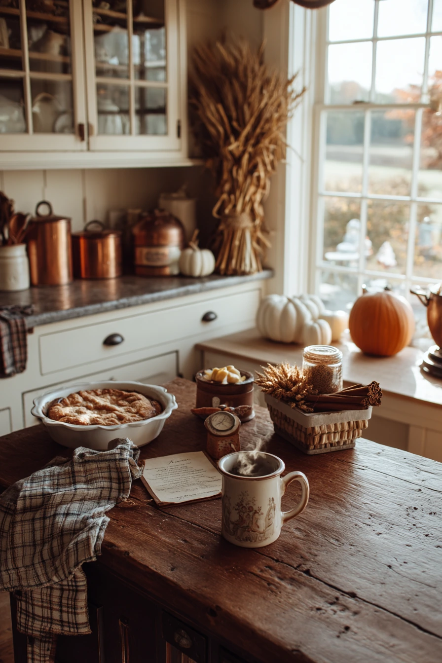 4. Seasonal Fall Farmhouse Kitchen