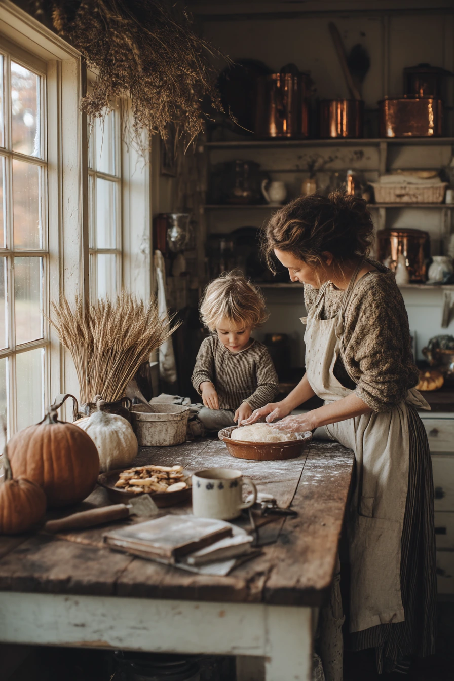 4. Seasonal Fall Farmhouse Kitchen