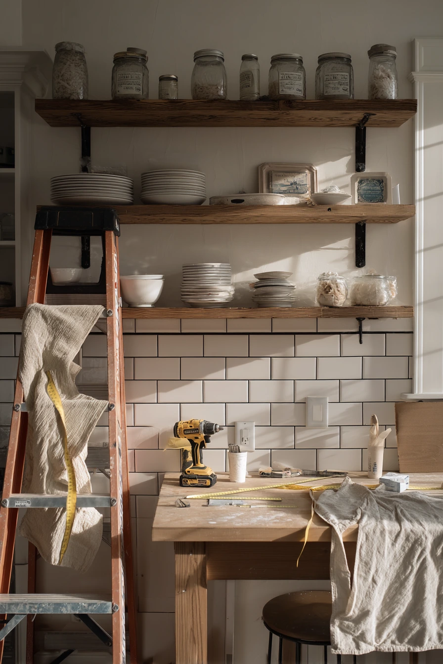 5. DIY Open Shelving Farmhouse Moment