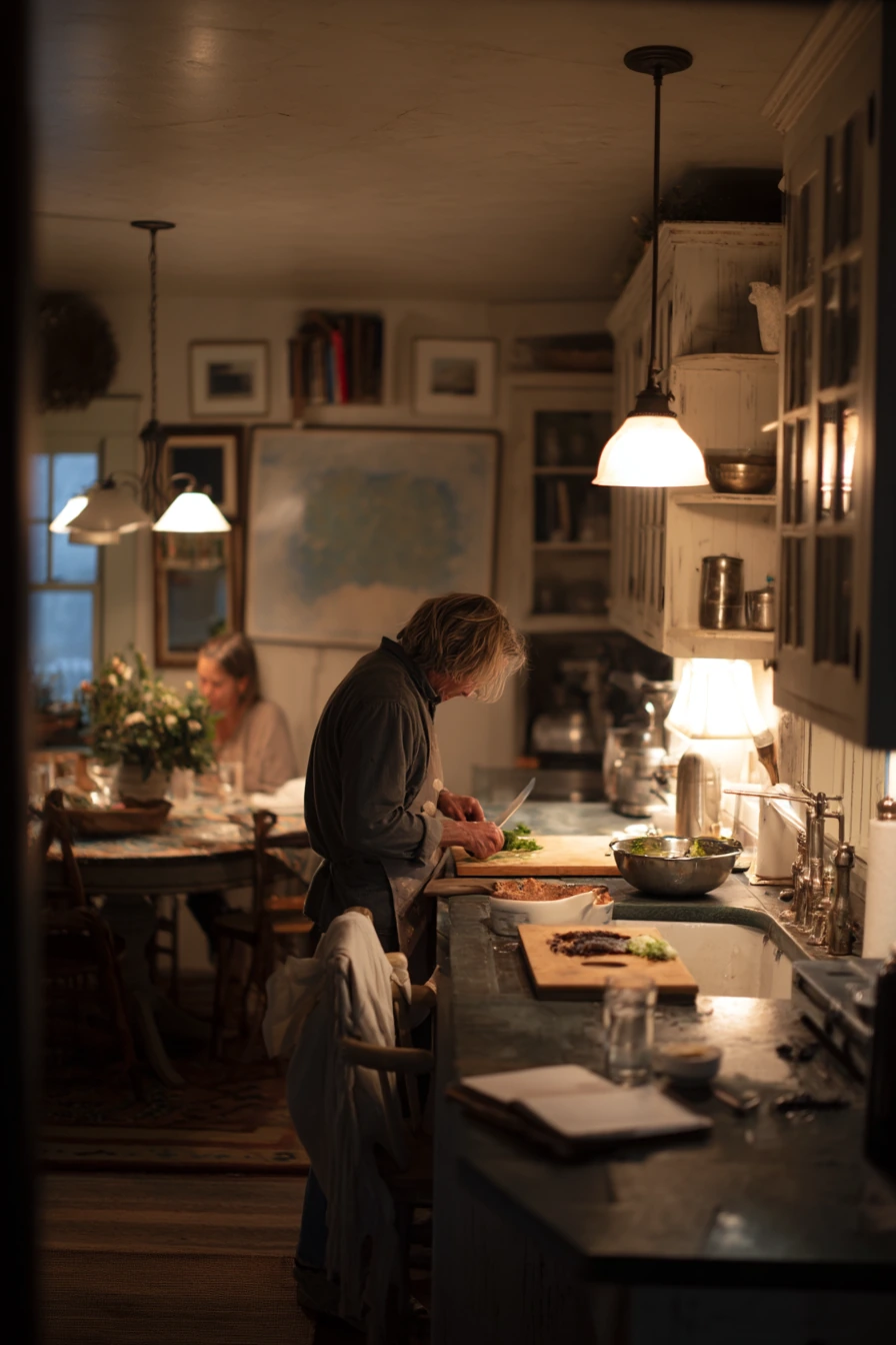 7. Cozy Evening Farmhouse Dinner Prep