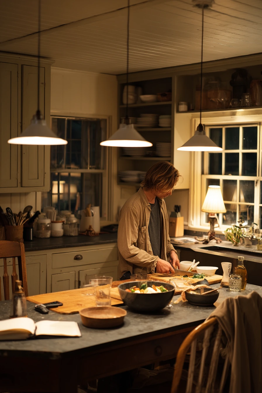 7. Cozy Evening Farmhouse Dinner Prep