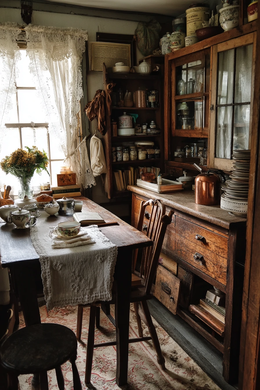 9. Vintage Farmhouse Kitchen with Collected Details