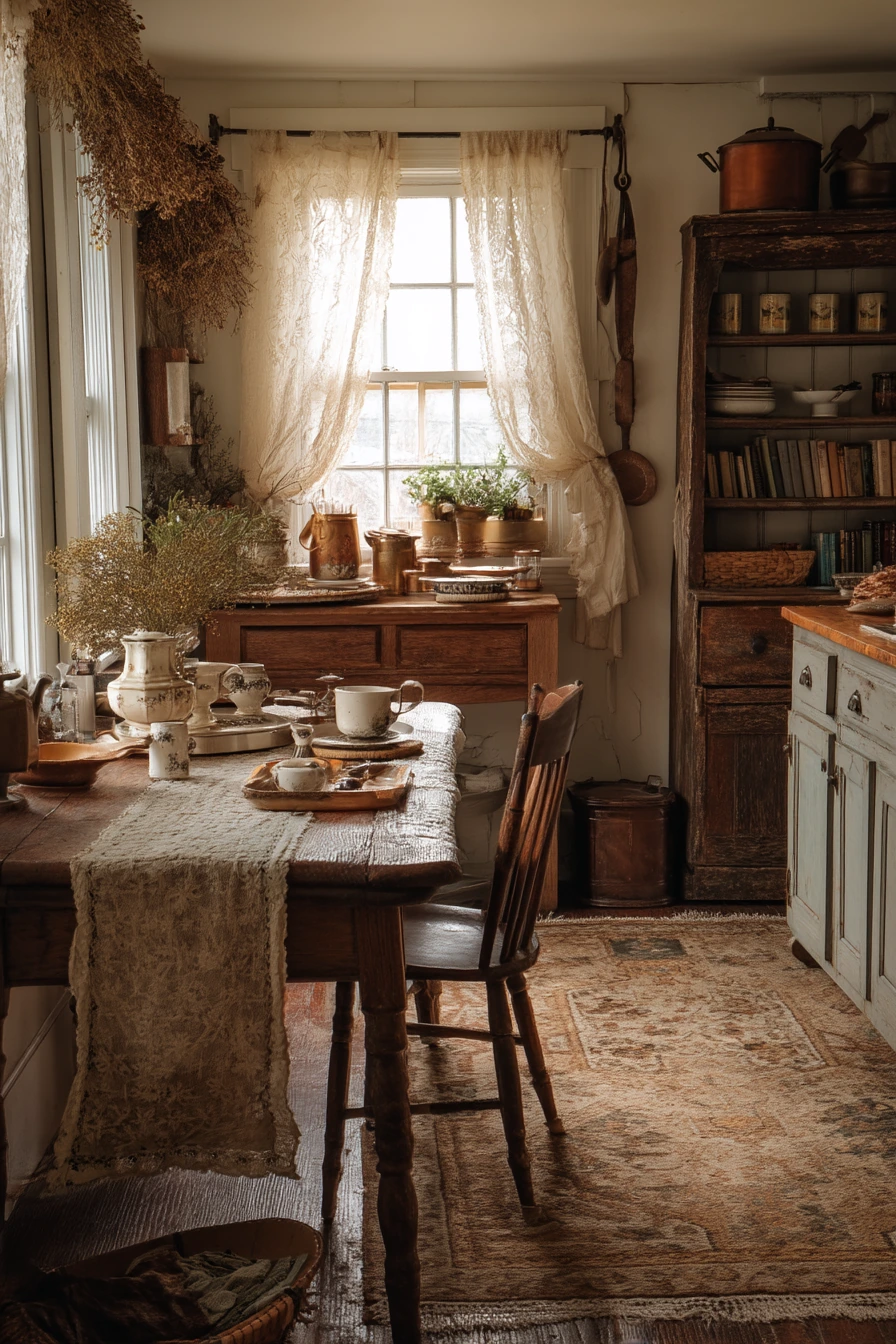 9. Vintage Farmhouse Kitchen with Collected Details