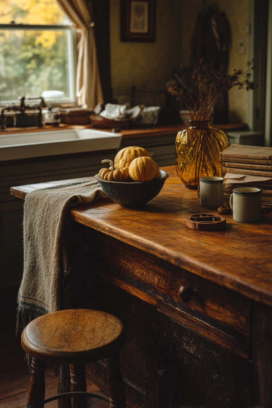 9. Seasonal Autumn Farmhouse Island
