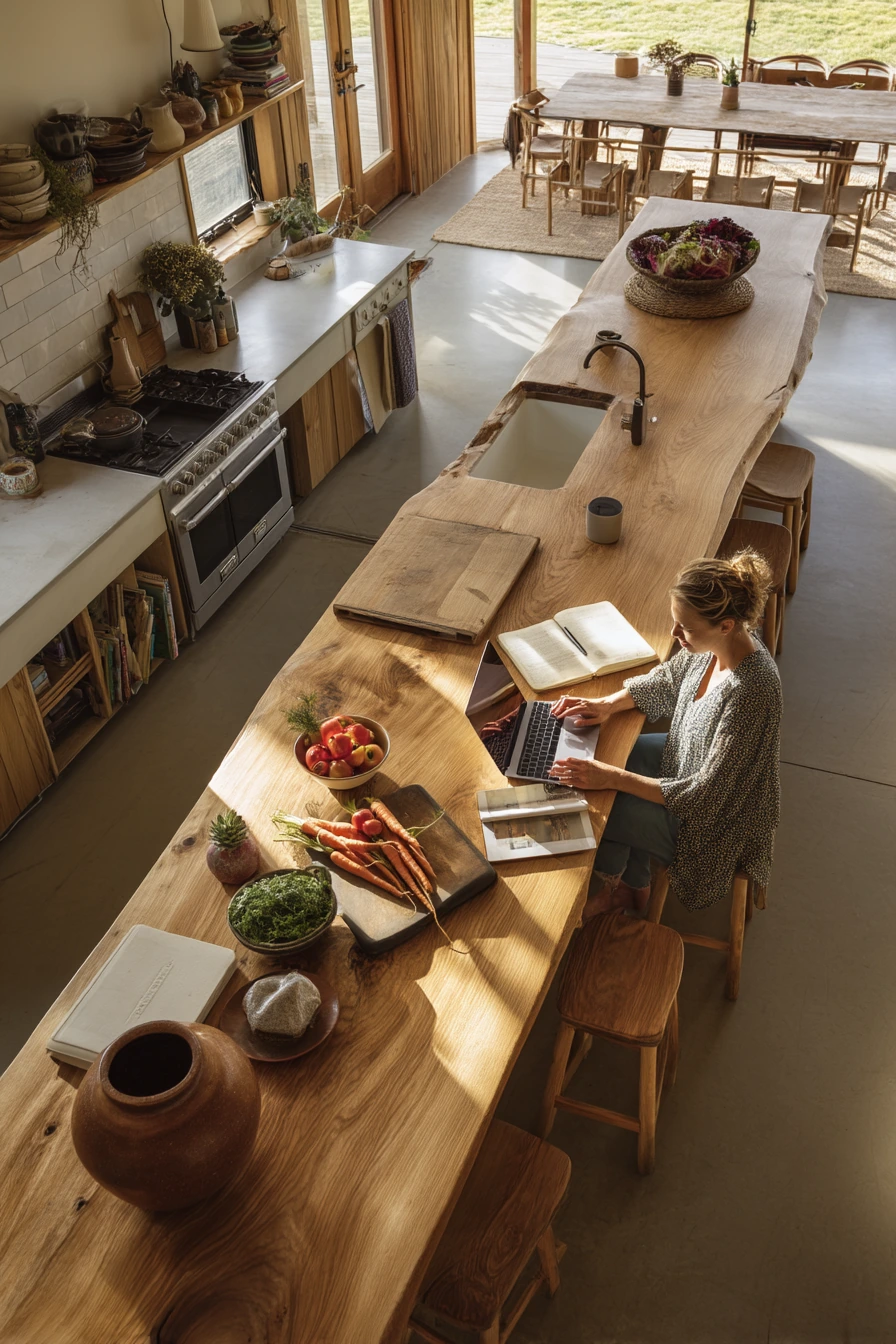 10. Open-Plan Farmhouse Island Flow