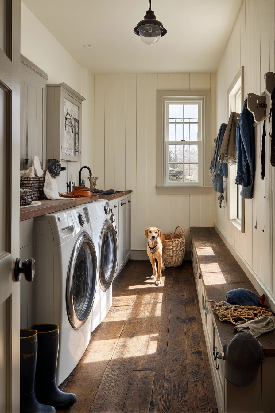 Mudroom Laundry With Family Drop Zone